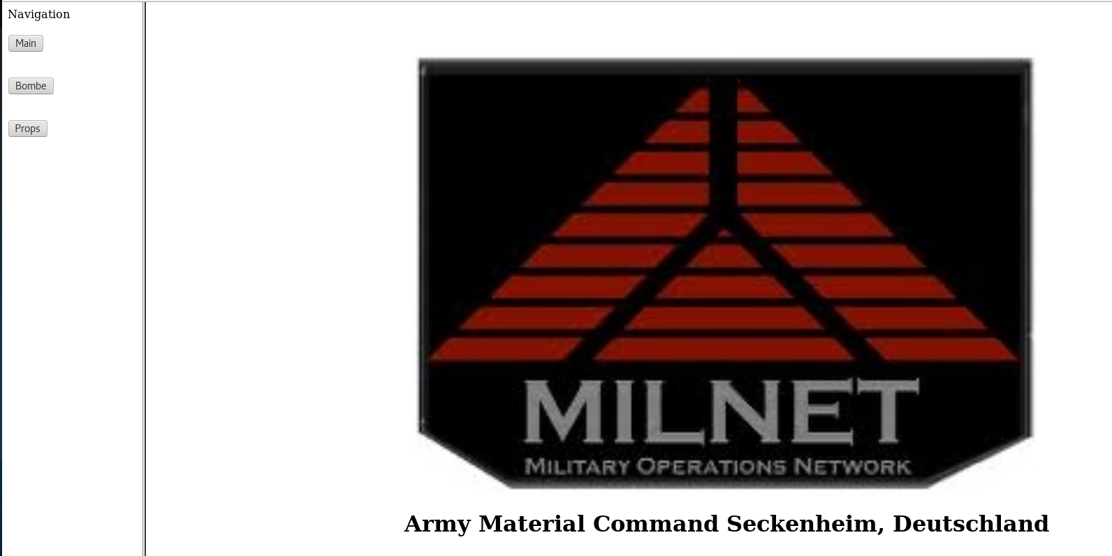 screenshot of milnet site