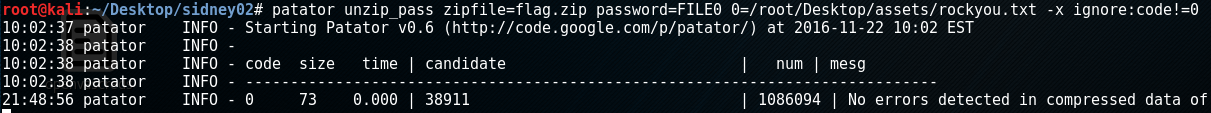 password found