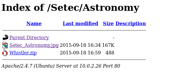 a directory listing showing the presence of a zip file